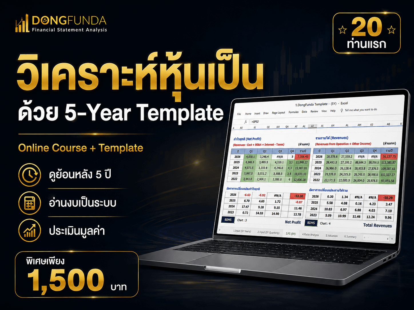 วิเคราะห์หุ้นเป็นด้วย 5-Year Template